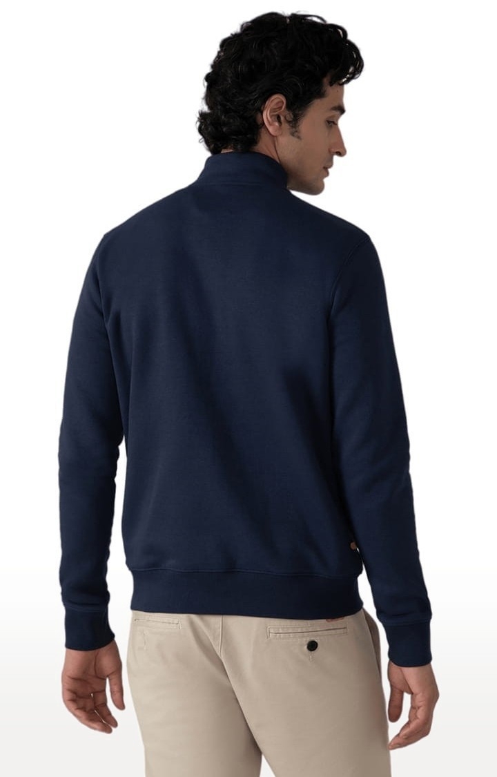 (SUBTRACT) | Men's Half Zip High Neck Sweatshirt in Navy Blue 3