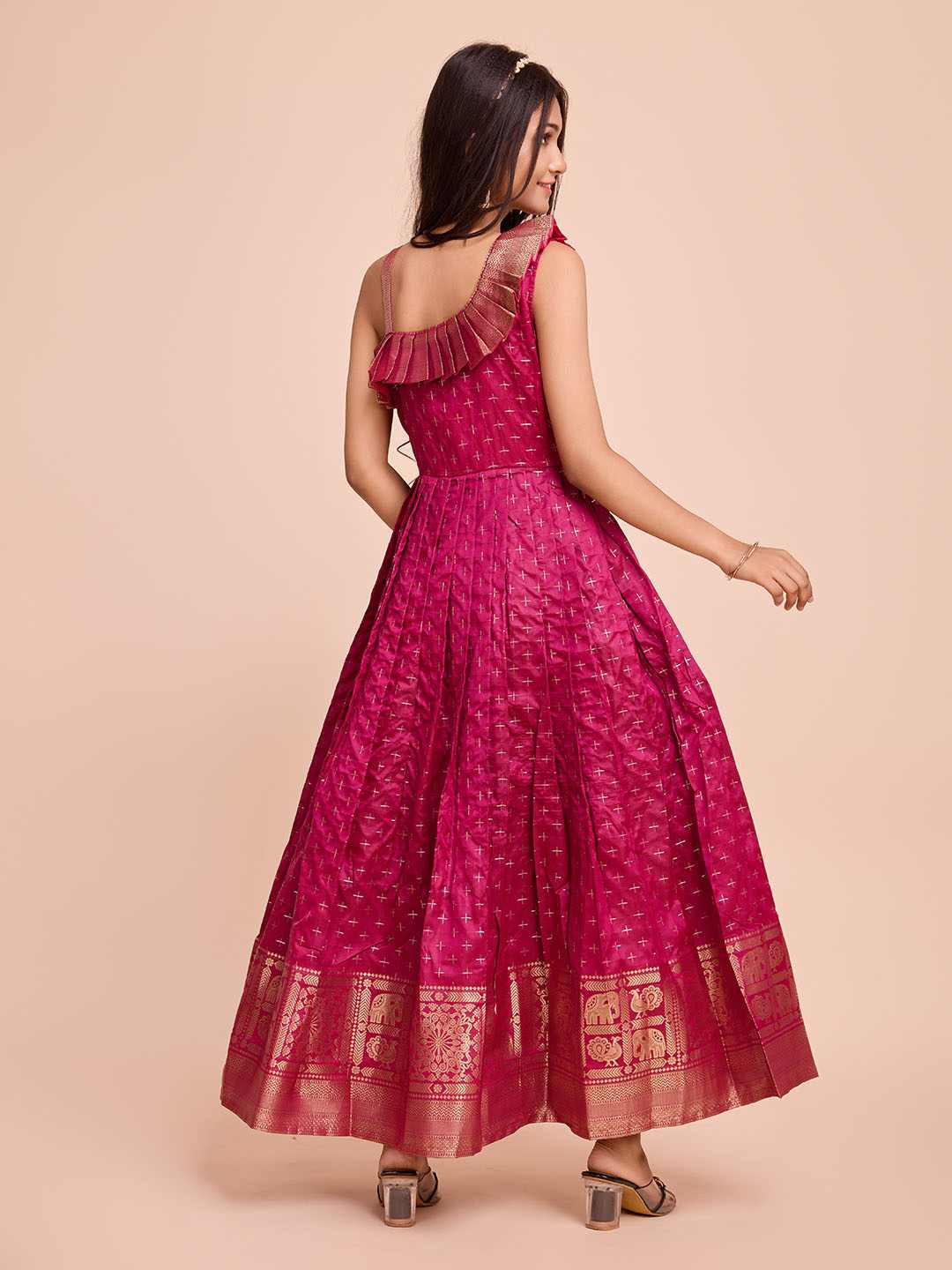 Tasarika Kids PINK color Silk Sleeveless ethnic dress SUHASINI_PINK