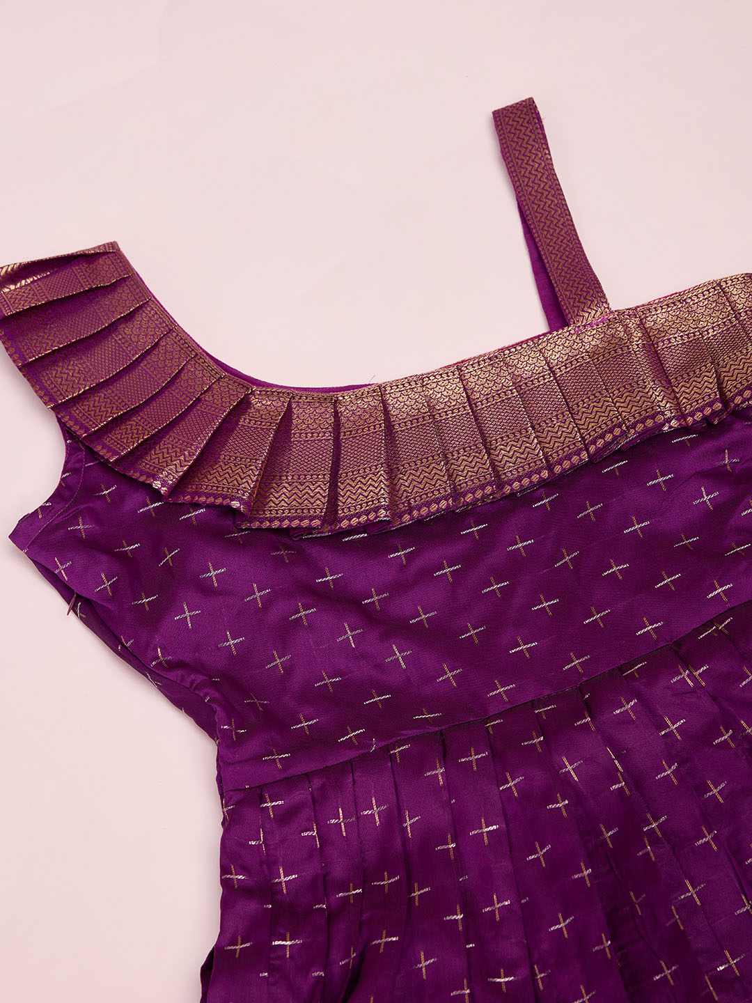 Tasarika Kids PURPLE color Silk Sleeveless ethnic dress SUHASINI_PURPLE