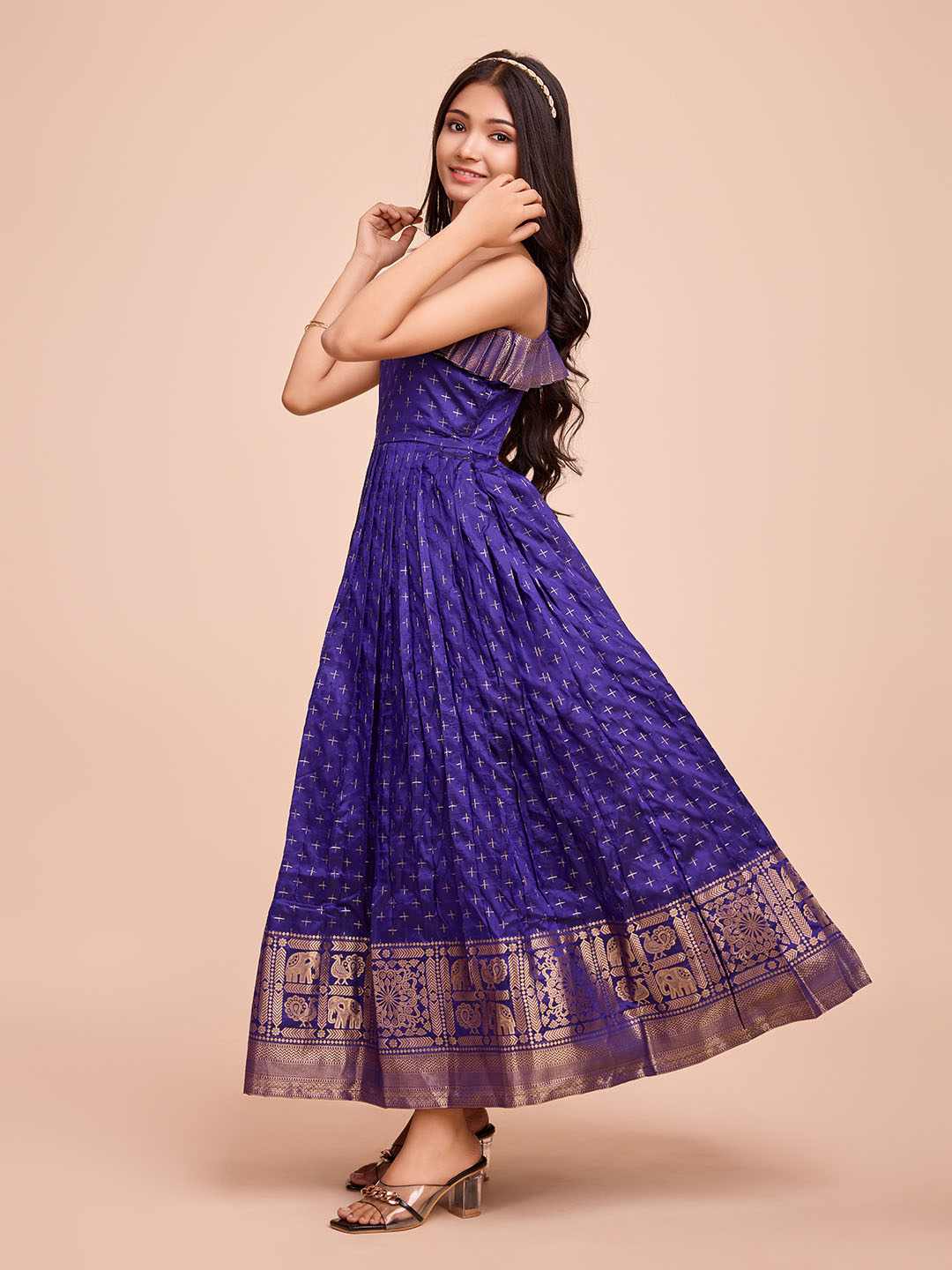 Tasarika Kids VIOLET color Silk Sleeveless ethnic dress SUHASINI_VIOLET