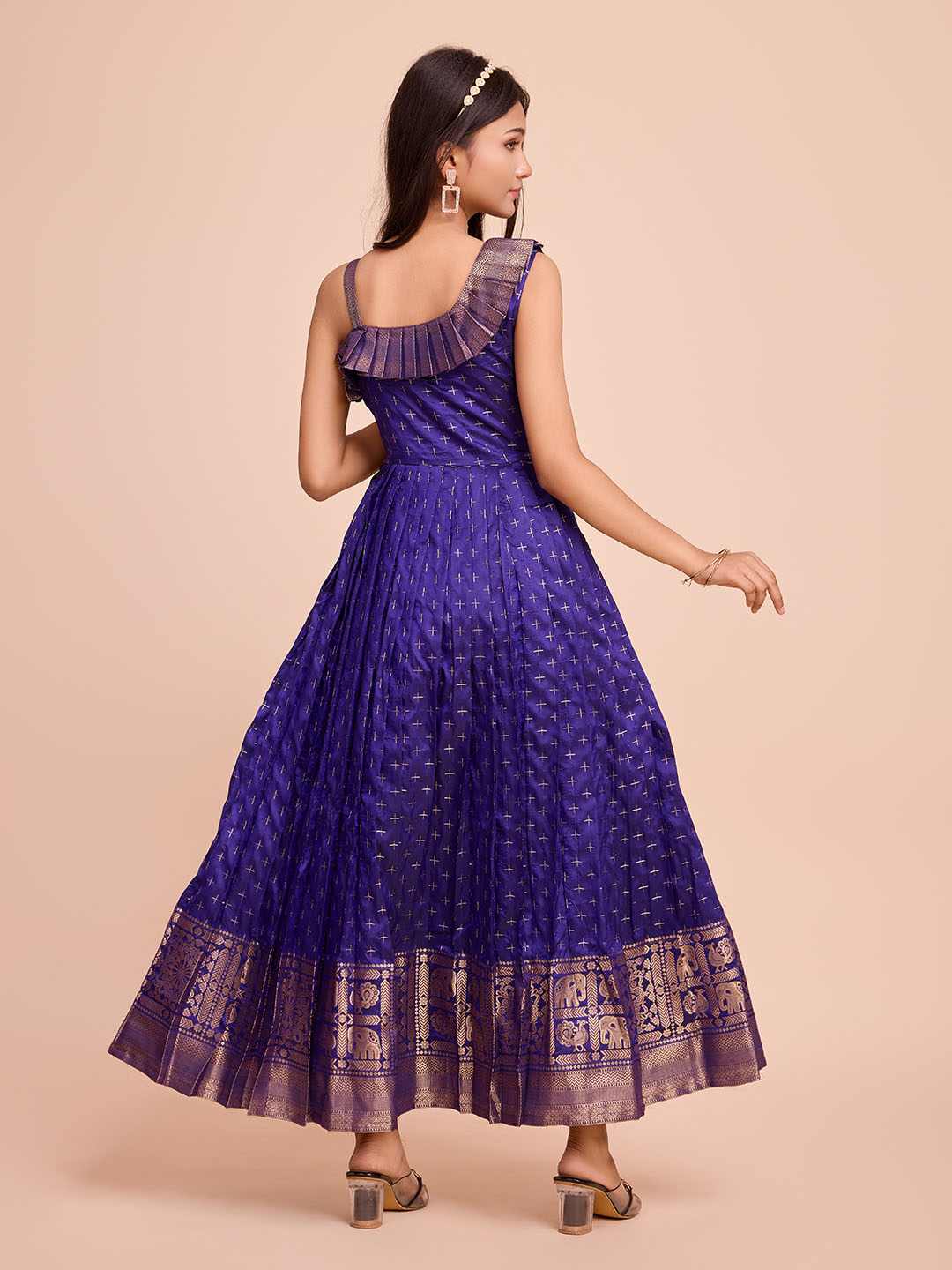 Tasarika Kids VIOLET color Silk Sleeveless ethnic dress SUHASINI_VIOLET