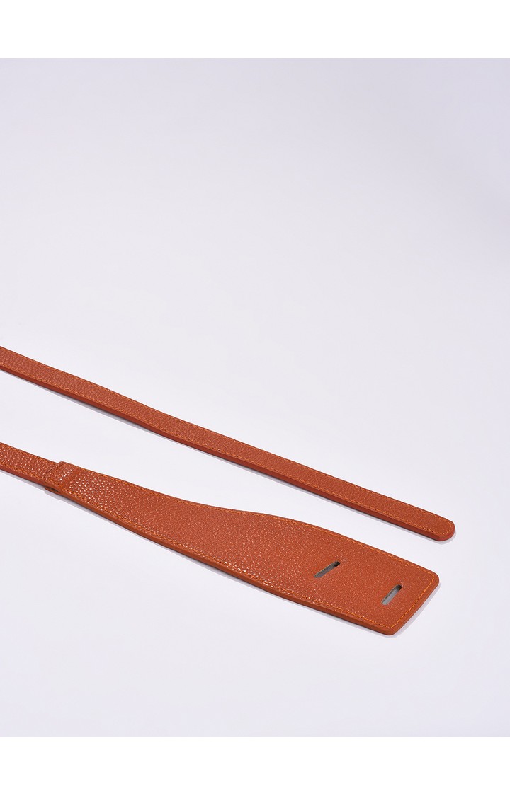 Haute Sauce By Campus Sutra Tan Solid Single Clothing Accessory