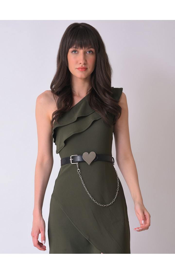 Haute Sauce By Campus Sutra Black Solid Single Clothing Accessory