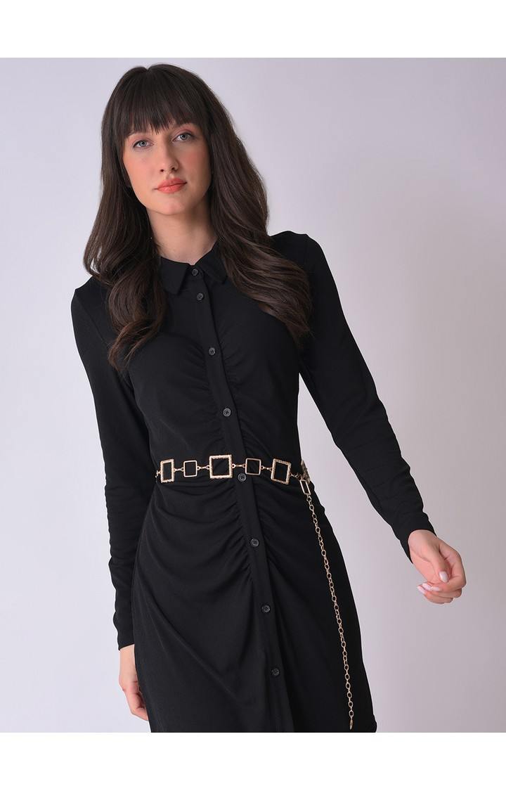 Haute Sauce By Campus Sutra Gold Solid Single Clothing Accessory