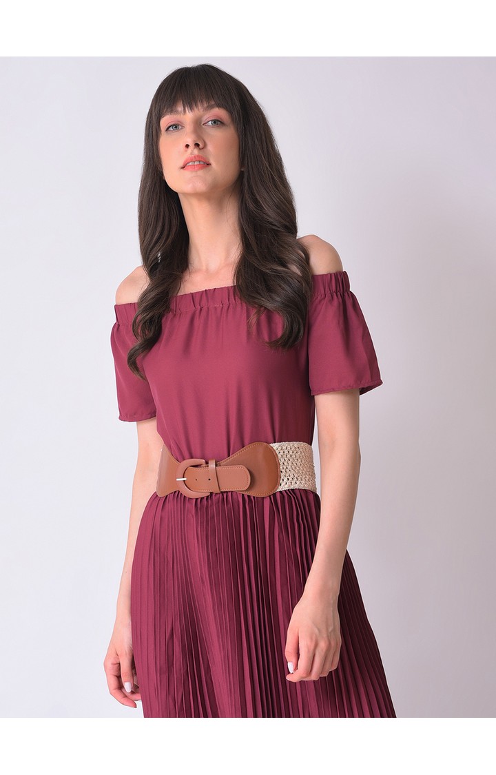 Haute Sauce By Campus Sutra Brown Solid Single Clothing Accessory