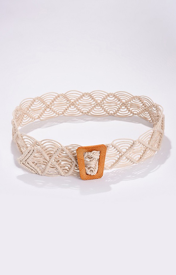 Haute Sauce By Campus Sutra White Woven Design Single Clothing Accessory