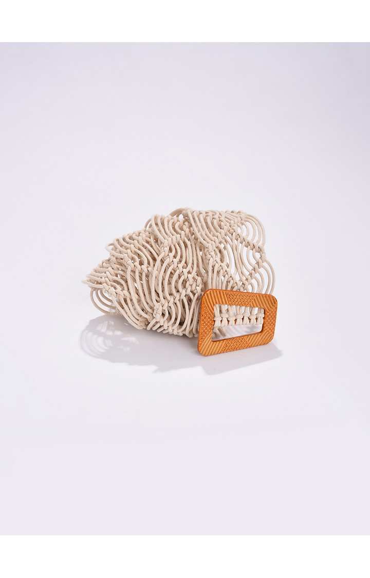 Haute Sauce By Campus Sutra White Woven Design Single Clothing Accessory