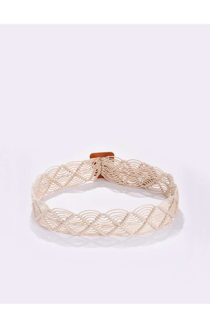 Haute Sauce By Campus Sutra White Woven Design Single Clothing Accessory