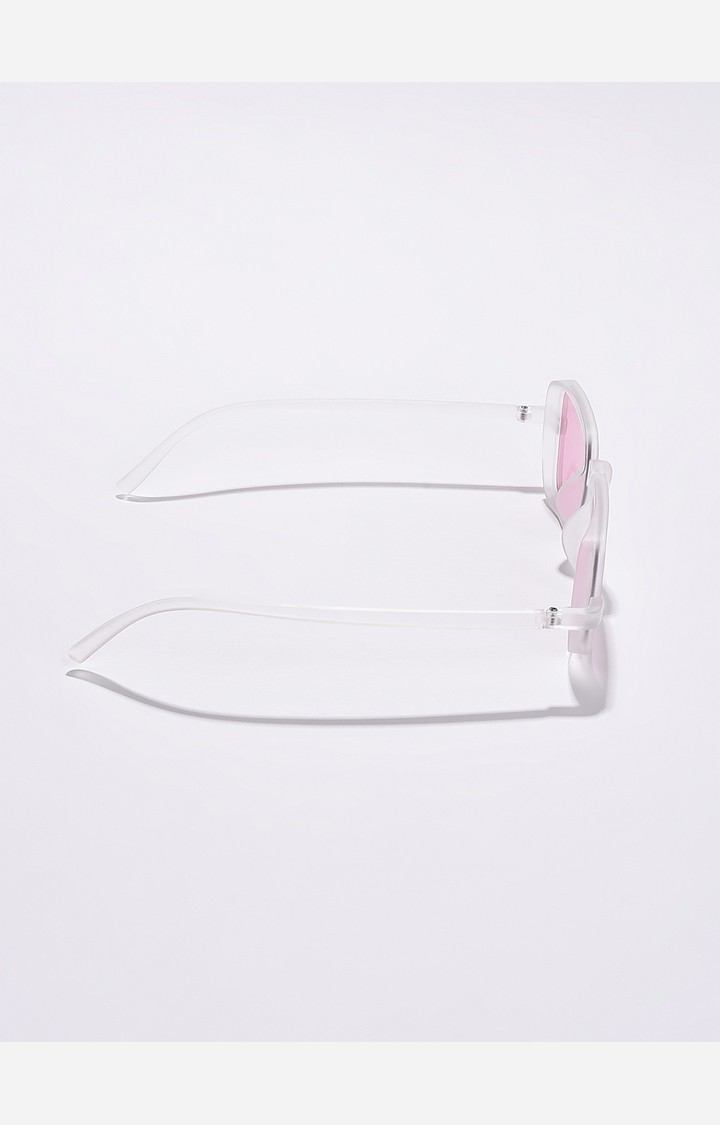 Haute Sauce By Campus Sutra Women Pink Lens & White Wayfarer Sunglasses