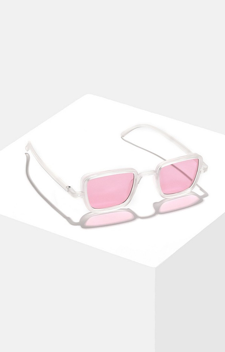 Haute Sauce By Campus Sutra Women Pink Lens & White Wayfarer Sunglasses