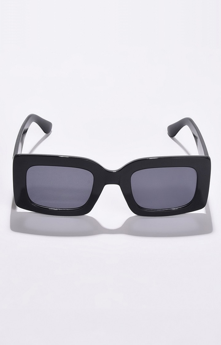Haute Sauce By Campus Sutra Women Black Lens & Black Wayfarer Sunglasses With Uv Protected Lens