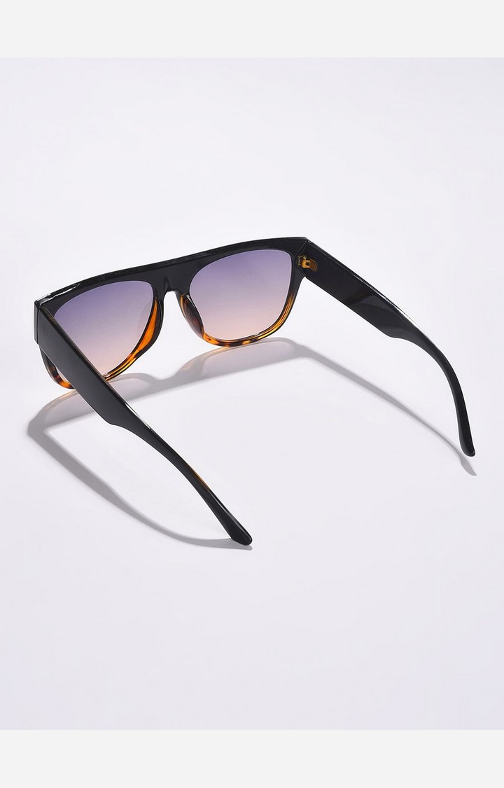Haute Sauce By Campus Sutra Unisex Purple Lens & Black Wayfarer Sunglasses With Polarised Lens