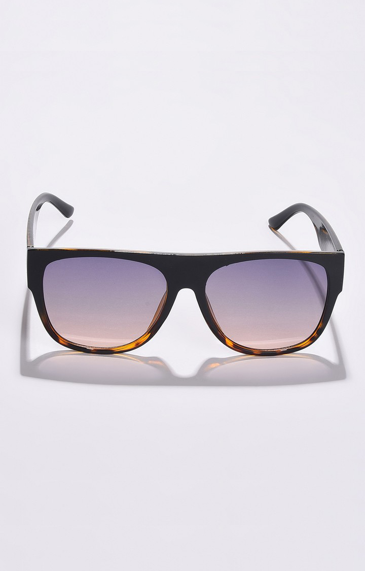 Haute Sauce By Campus Sutra Unisex Purple Lens & Black Wayfarer Sunglasses With Polarised Lens