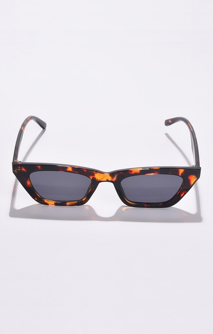Haute Sauce By Campus Sutra Women Black Lens & Brown Butterfly Sunglasses With Uv Protected Lens