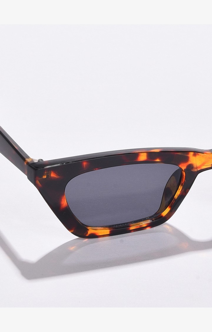 Haute Sauce By Campus Sutra Women Black Lens & Brown Butterfly Sunglasses With Uv Protected Lens