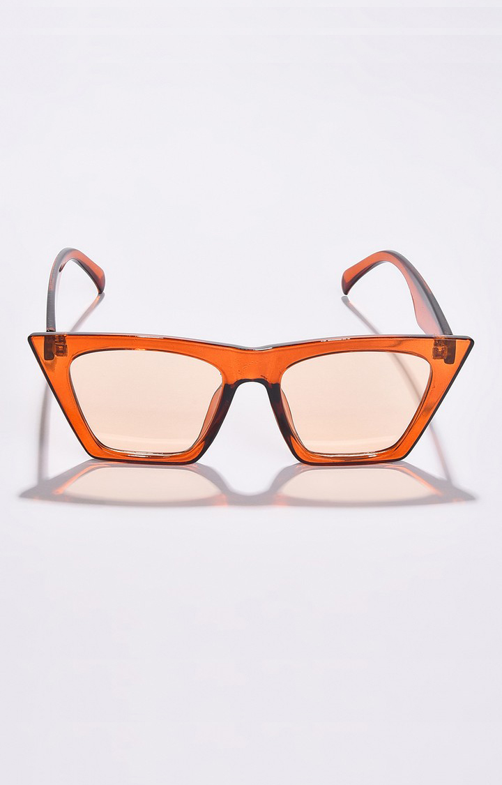 Haute Sauce By Campus Sutra Women Orange Lens & Orange Butterfly Sunglasses With Polarised And Uv Protected