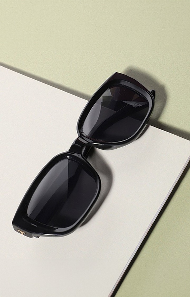Haute Sauce By Campus Sutra Unisex Black Lens & Black Wayfarer Sunglasses With Uv Protected Lens