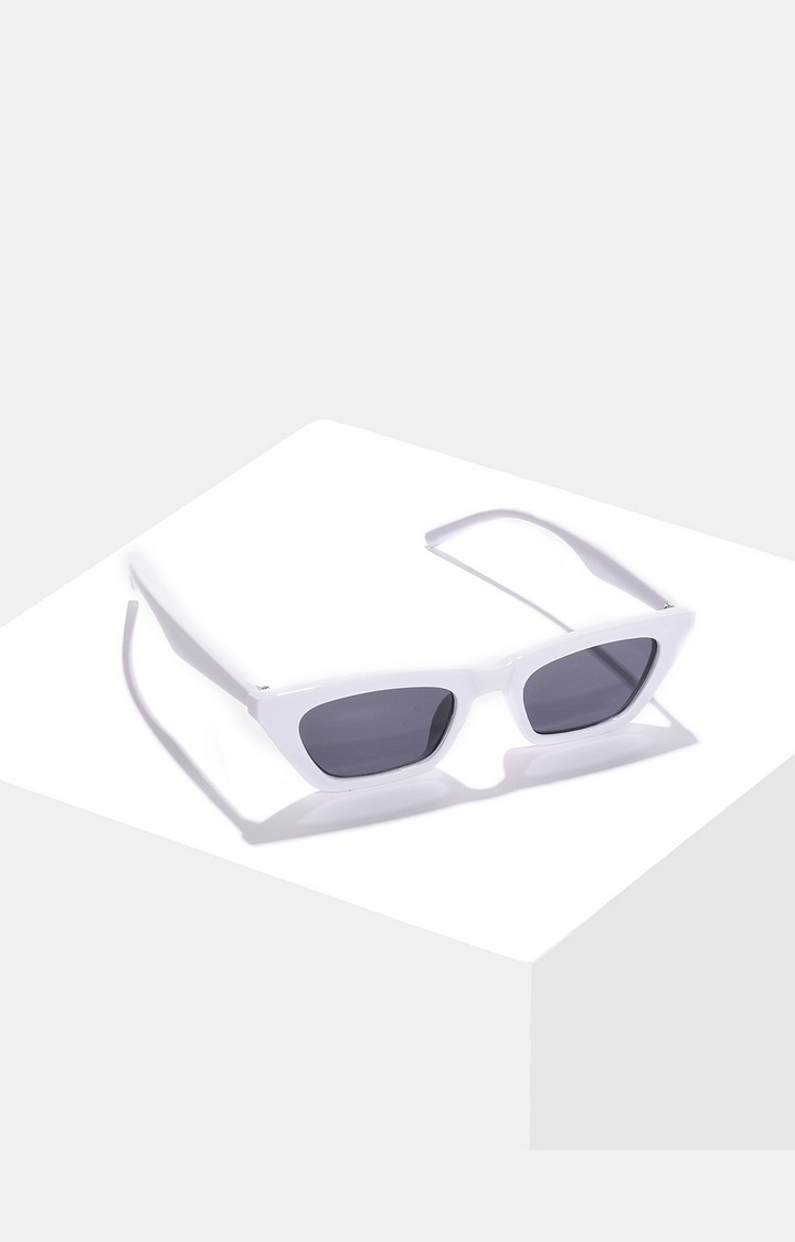 Haute Sauce By Campus Sutra Women Black Lens & White Cateye Sunglasses With Uv Protected Lens