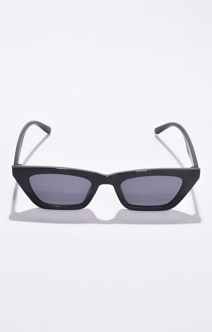 Haute Sauce By Campus Sutra Women Black Lens & Black Cateye Sunglasses With Uv Protected Lens