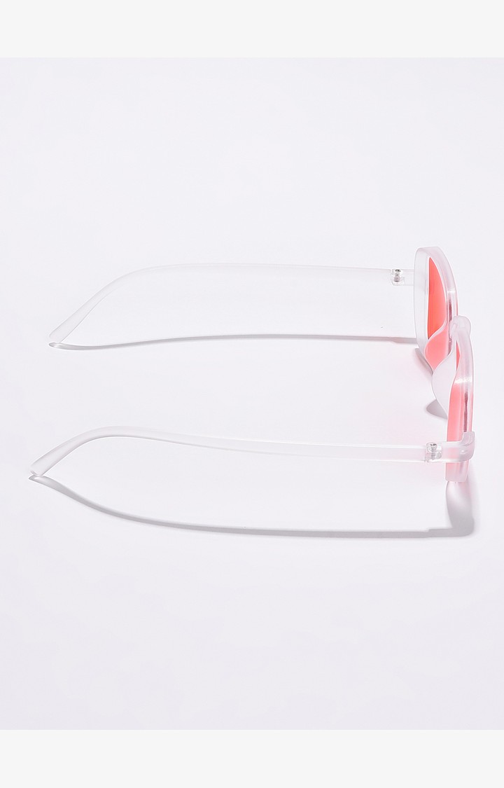 Haute Sauce By Campus Sutra Unisex Orange Lens & White Wayfarer Sunglasses With Uv Protected Lens