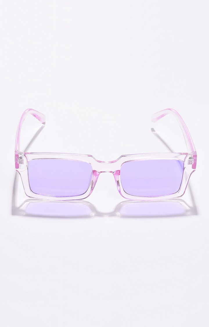 Haute Sauce By Campus Sutra Women Purple Lens & White Rectangle Sunglasses