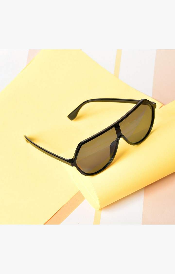 Haute Sauce By Campus Sutra Women Black Lens & Black Oversized Sunglasses With Uv Protected Lens