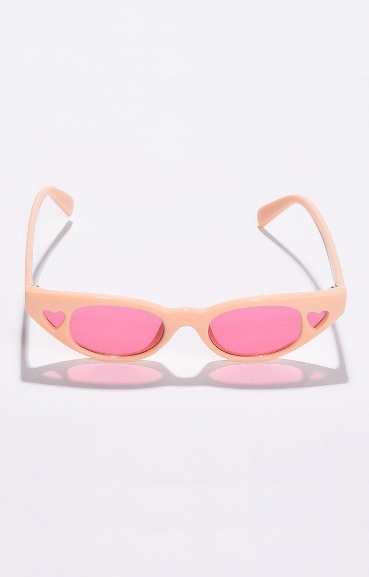 Haute Sauce By Campus Sutra Women Pink Lens & Orange Cateye Sunglasses