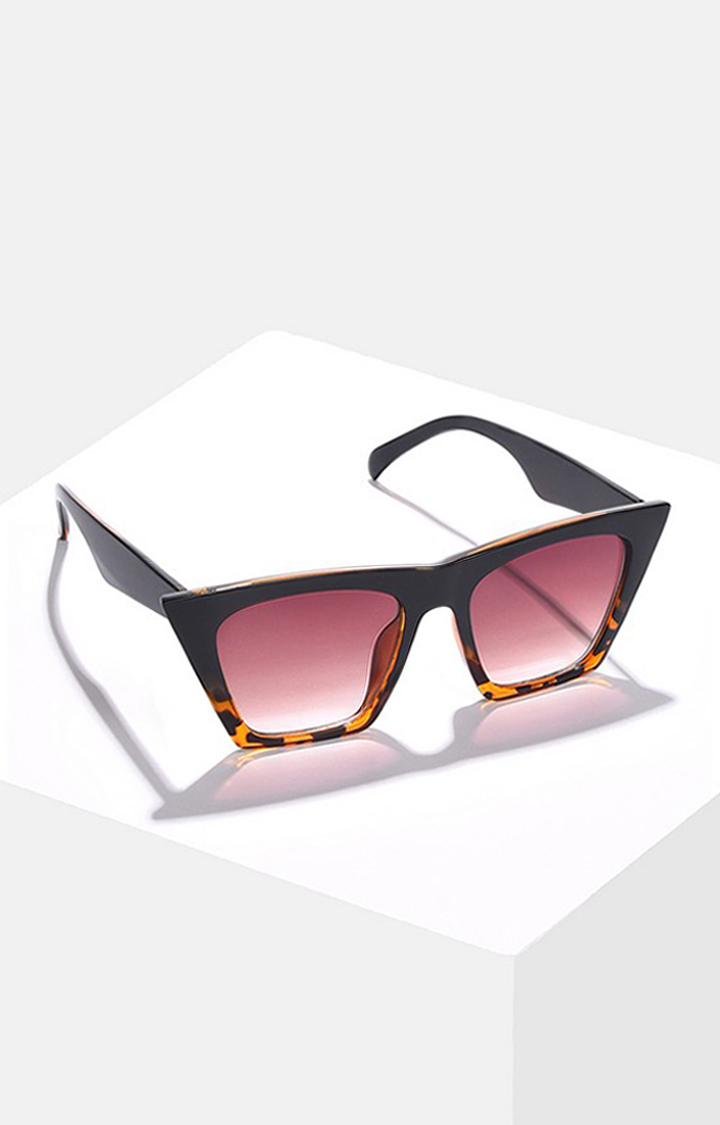 Haute Sauce By Campus Sutra Women Brown Lens & Black Butterfly Sunglasses With Uv Protected Lens
