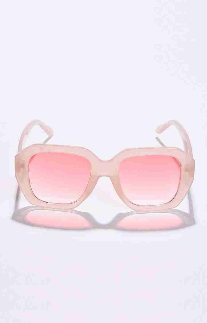 Haute Sauce By Campus Sutra Women Pink Lens & Pink Oval Sunglasses With Polarised Lens