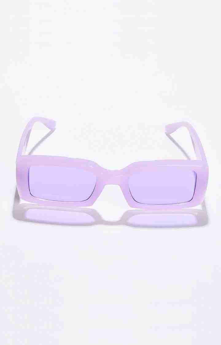 Haute Sauce By Campus Sutra Women Purple Lens & White Rectangle Sunglasses
