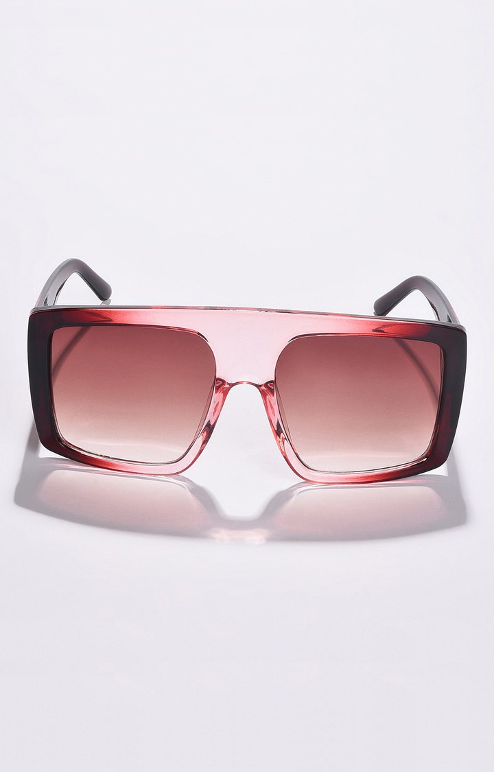 Haute Sauce By Campus Sutra Women Brown Lens & Brown Oversized Sunglasses With Polarised Lens