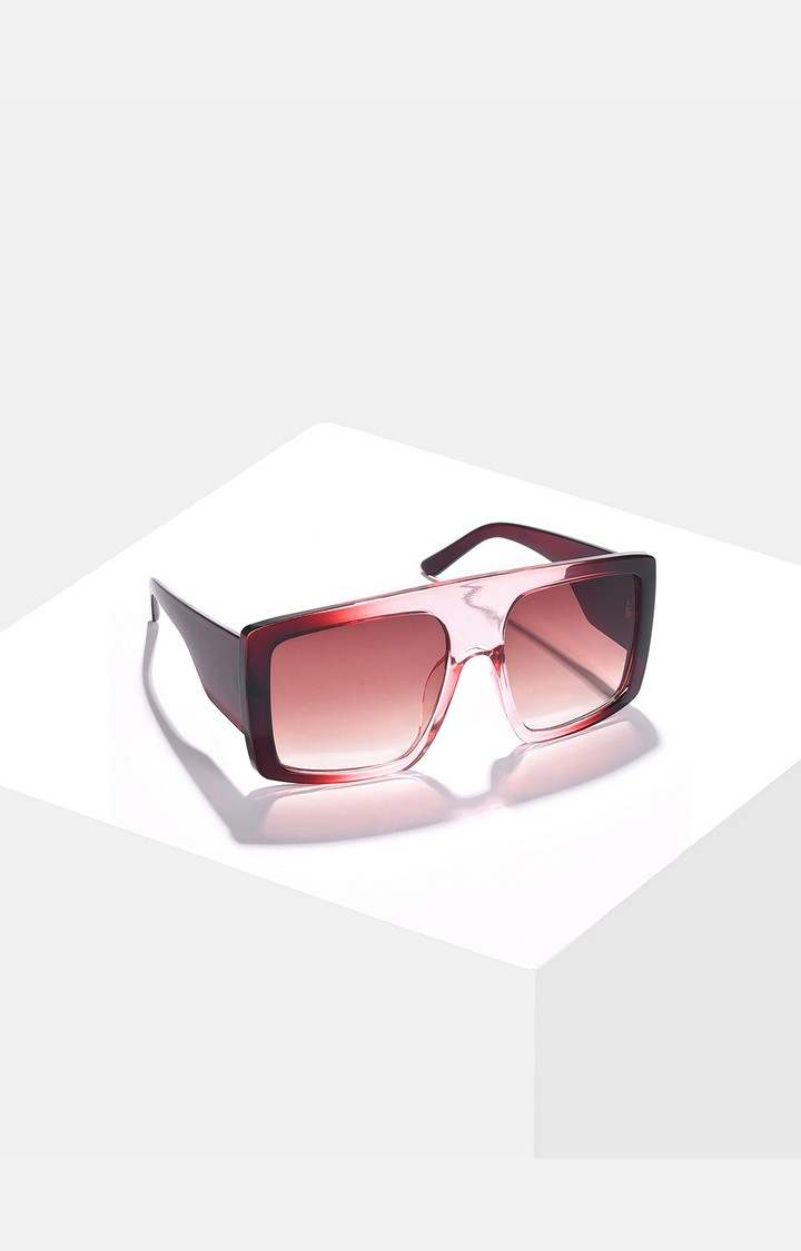 Haute Sauce By Campus Sutra Women Brown Lens & Brown Oversized Sunglasses With Polarised Lens