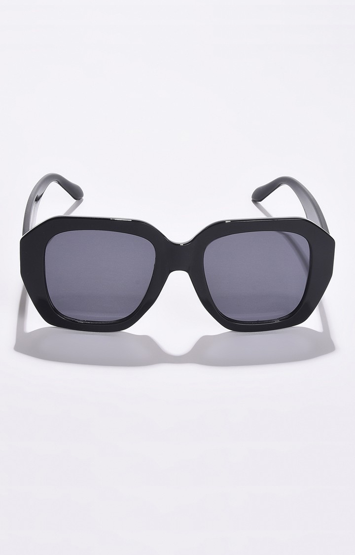 Haute Sauce By Campus Sutra Unisex Black Lens & Black Oversized Sunglasses With Uv Protected Lens