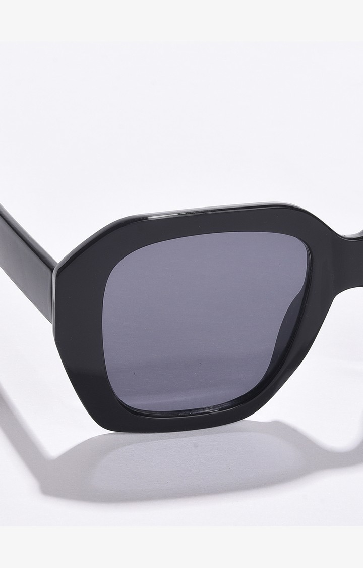 Haute Sauce By Campus Sutra Unisex Black Lens & Black Oversized Sunglasses With Uv Protected Lens