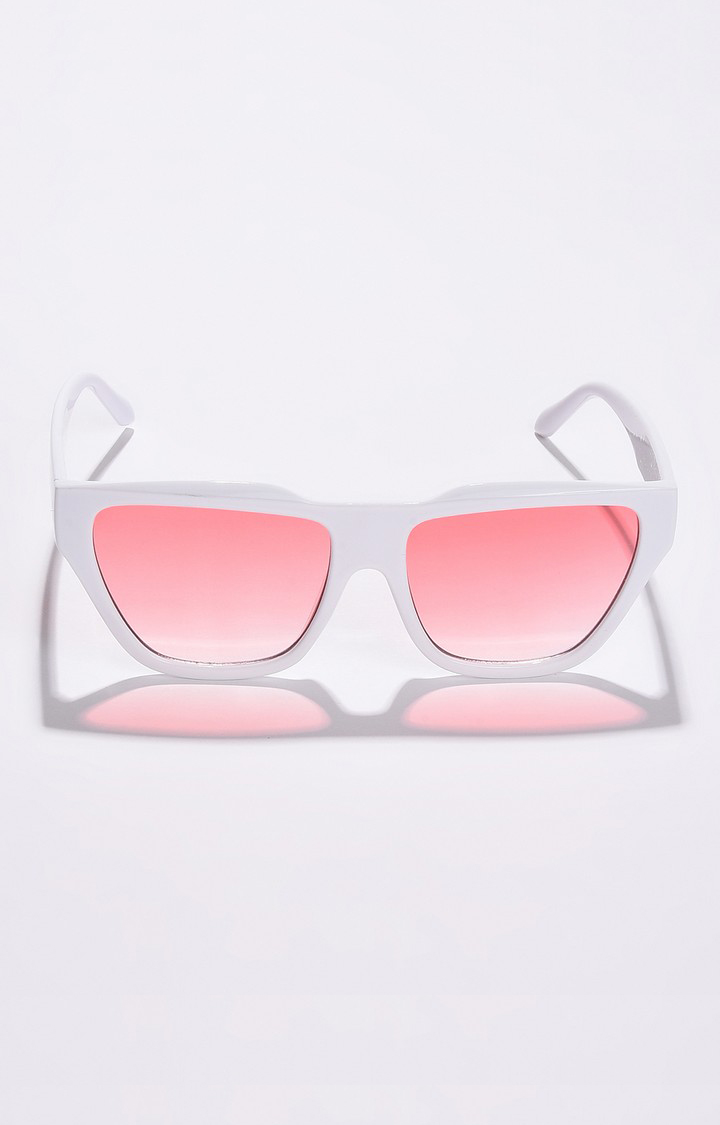 Haute Sauce By Campus Sutra Women Pink Lens & White Cateye Sunglasses