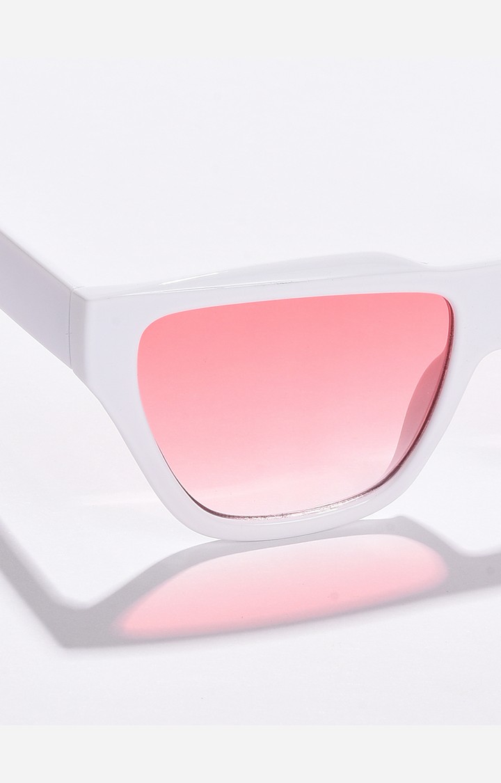 Haute Sauce By Campus Sutra Women Pink Lens & White Cateye Sunglasses