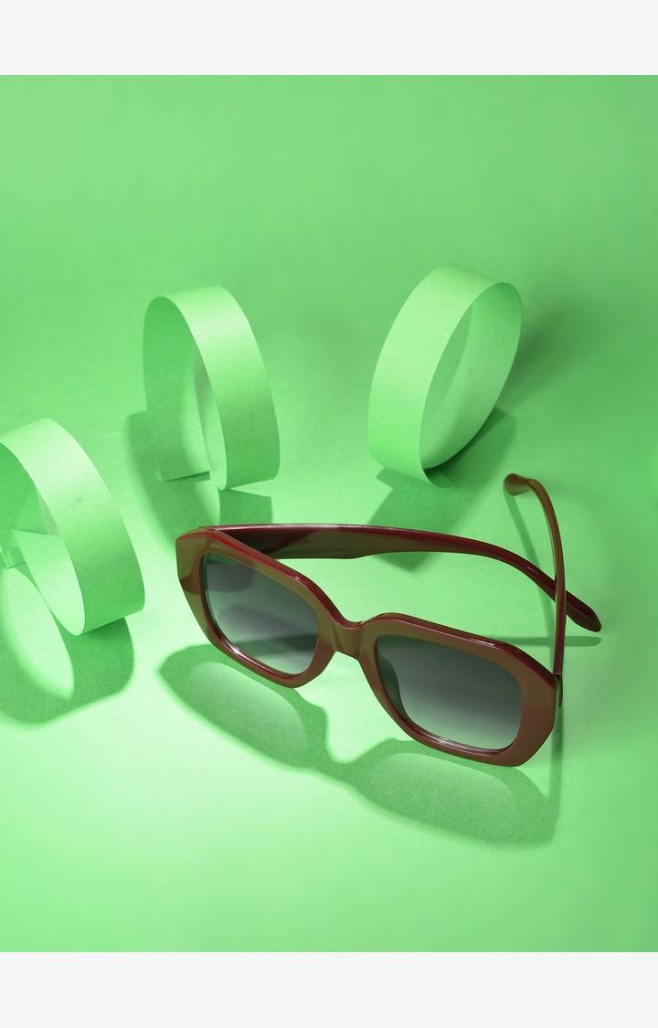 Haute Sauce By Campus Sutra Women Black Lens & Black Wayfarer Sunglasses With Uv Protected Lens