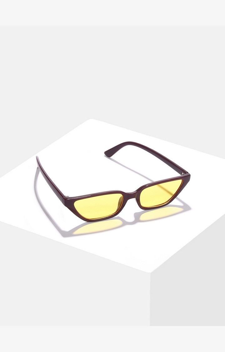 Haute Sauce By Campus Sutra Women Yellow Lens & Black Butterfly Sunglasses With Uv Protected Lens