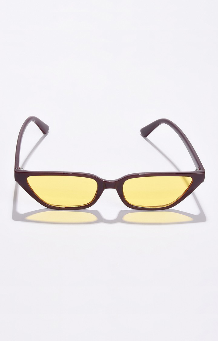 Haute Sauce By Campus Sutra Women Yellow Lens & Black Butterfly Sunglasses With Uv Protected Lens