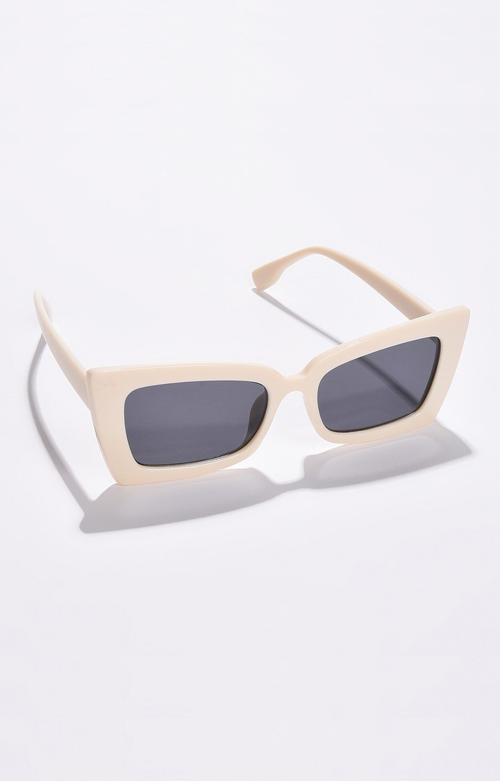 Haute Sauce By Campus Sutra Women Black Lens & Brown Butterfly Sunglasses With Uv Protected Lens