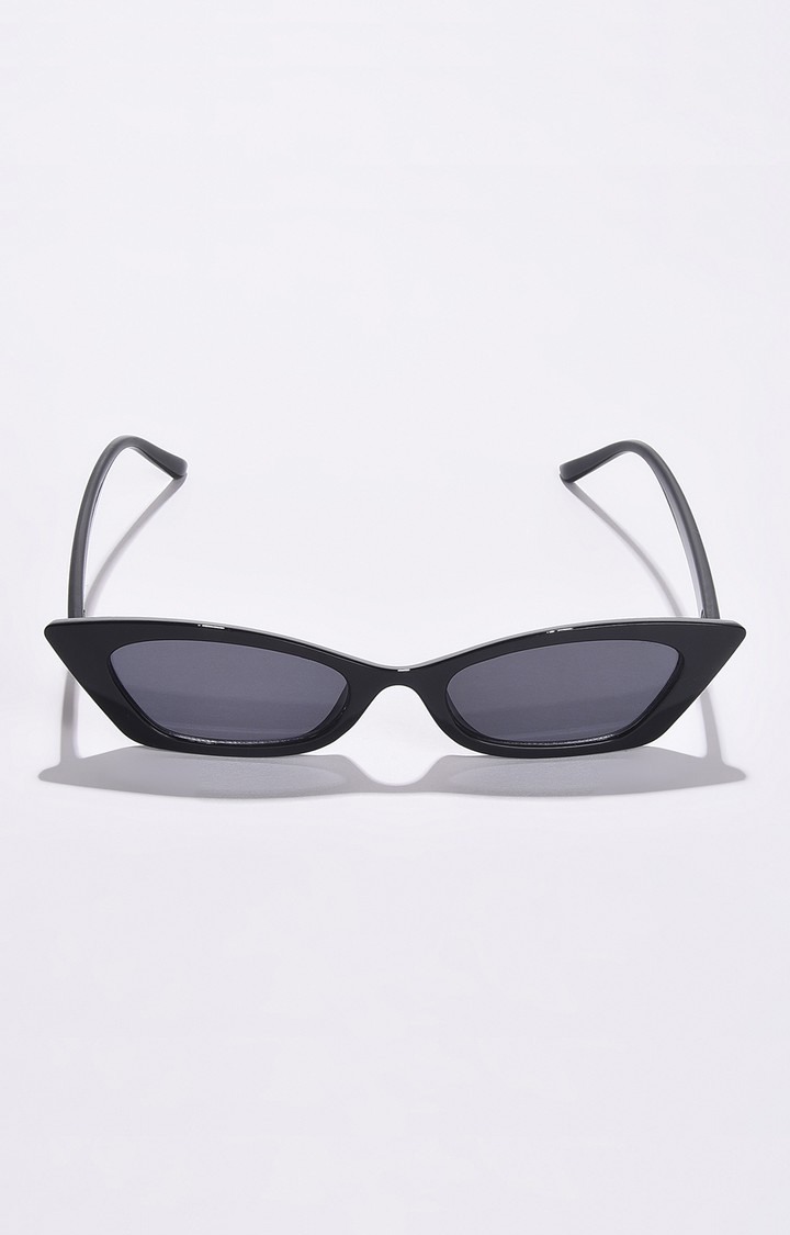 Haute Sauce By Campus Sutra Unisex Black Lens & Black Cateye Sunglasses With Uv Protected Lens