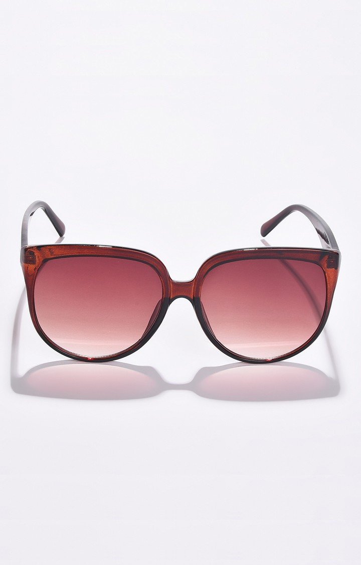 Haute Sauce By Campus Sutra Women Brown Lens & Brown Butterfly Sunglasses With Polarised And Uv Protected