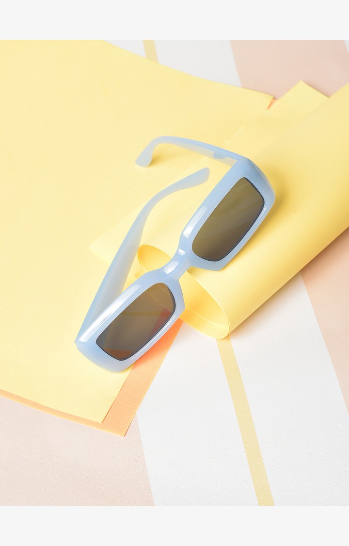 Haute Sauce By Campus Sutra Women Black Lens & Blue Wayfarer Sunglasses With Polarised And Uv Protected Lens