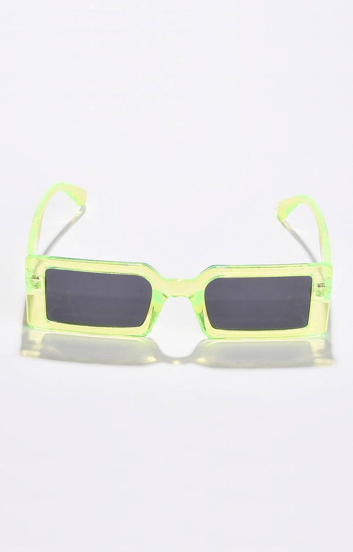 Haute Sauce By Campus Sutra Women Black Lens & Green Rectangle Sunglasses With Polarised And Uv Protected