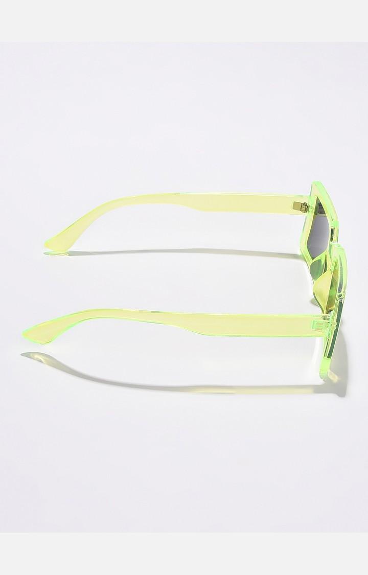 Haute Sauce By Campus Sutra Women Black Lens & Green Rectangle Sunglasses With Polarised And Uv Protected