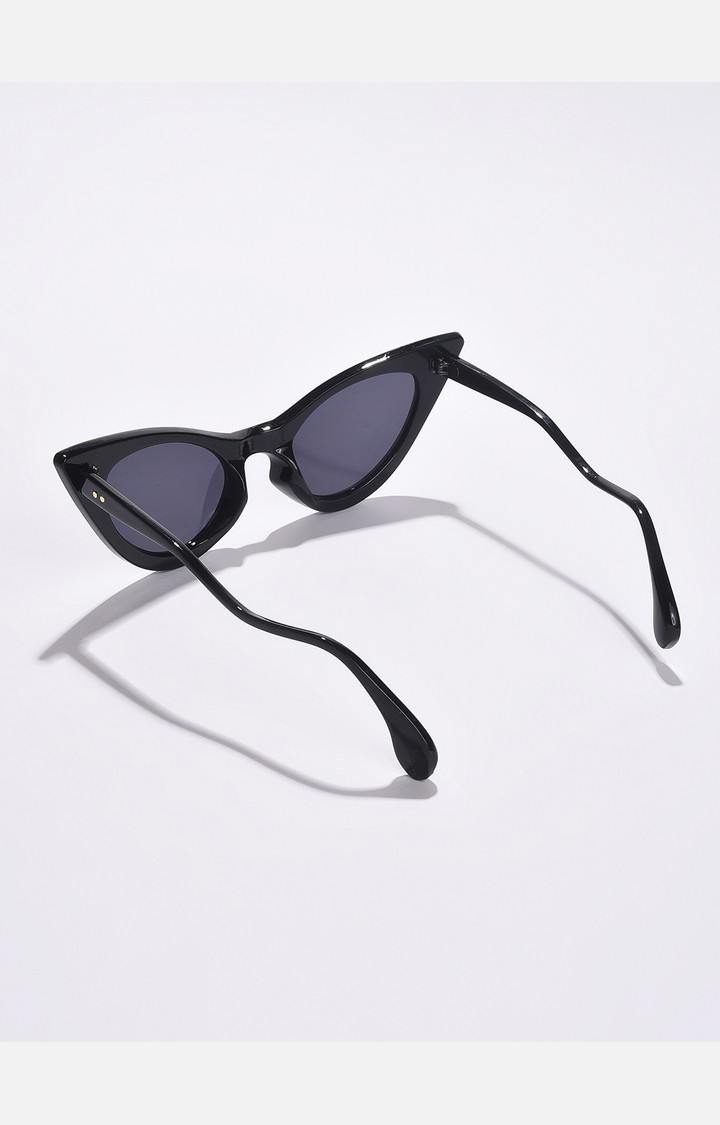 Haute Sauce By Campus Sutra Women Black Lens & Black Cateye Sunglasses With Polarised And Uv Protected Lens