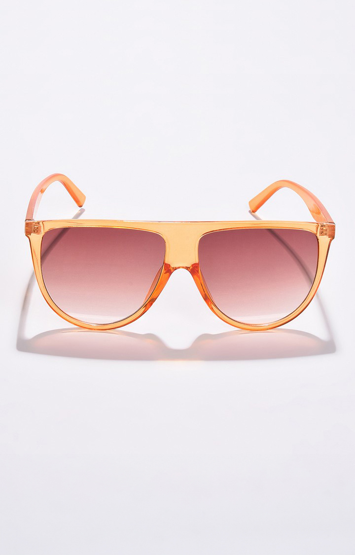 Haute Sauce By Campus Sutra Women Orange Lens & Orange Wayfarer Sunglasses With Polarised And Uv Protected