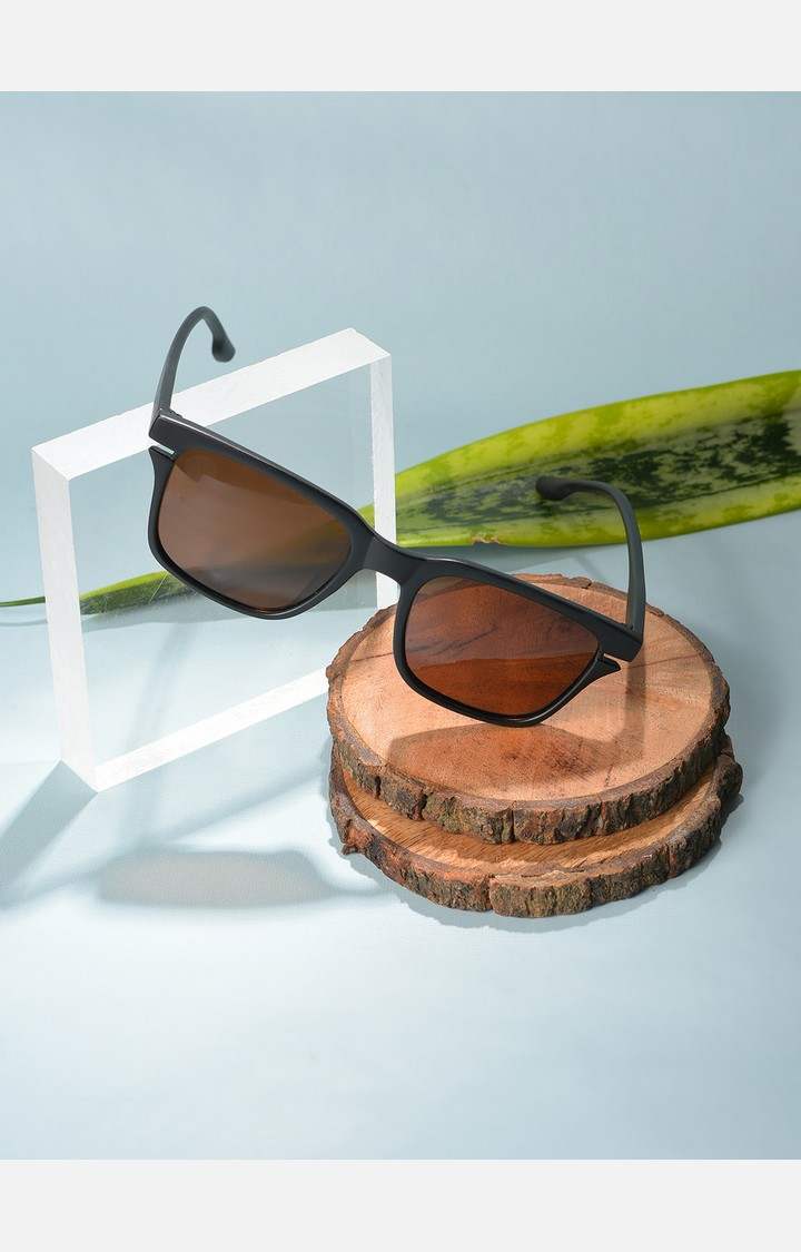 Haute Sauce By Campus Sutra Unisex Brown Lens & Black Butterfly Sunglasses With Polarised And Uv Protected