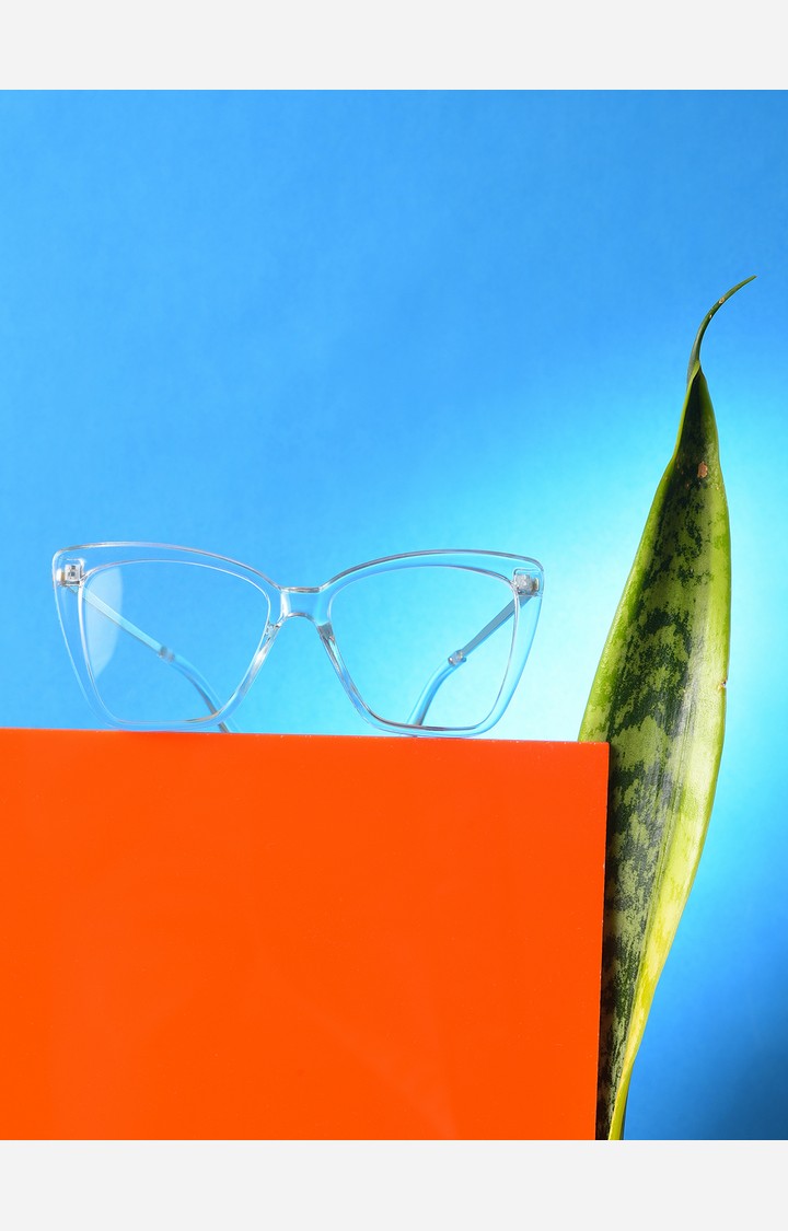Haute Sauce By Campus Sutra Unisex Clear Lens & White Cateye Sunglasses