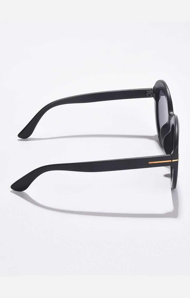 Haute Sauce By Campus Sutra Women Black Lens & Black Oval Sunglasses With Polarised And Uv Protected Lens